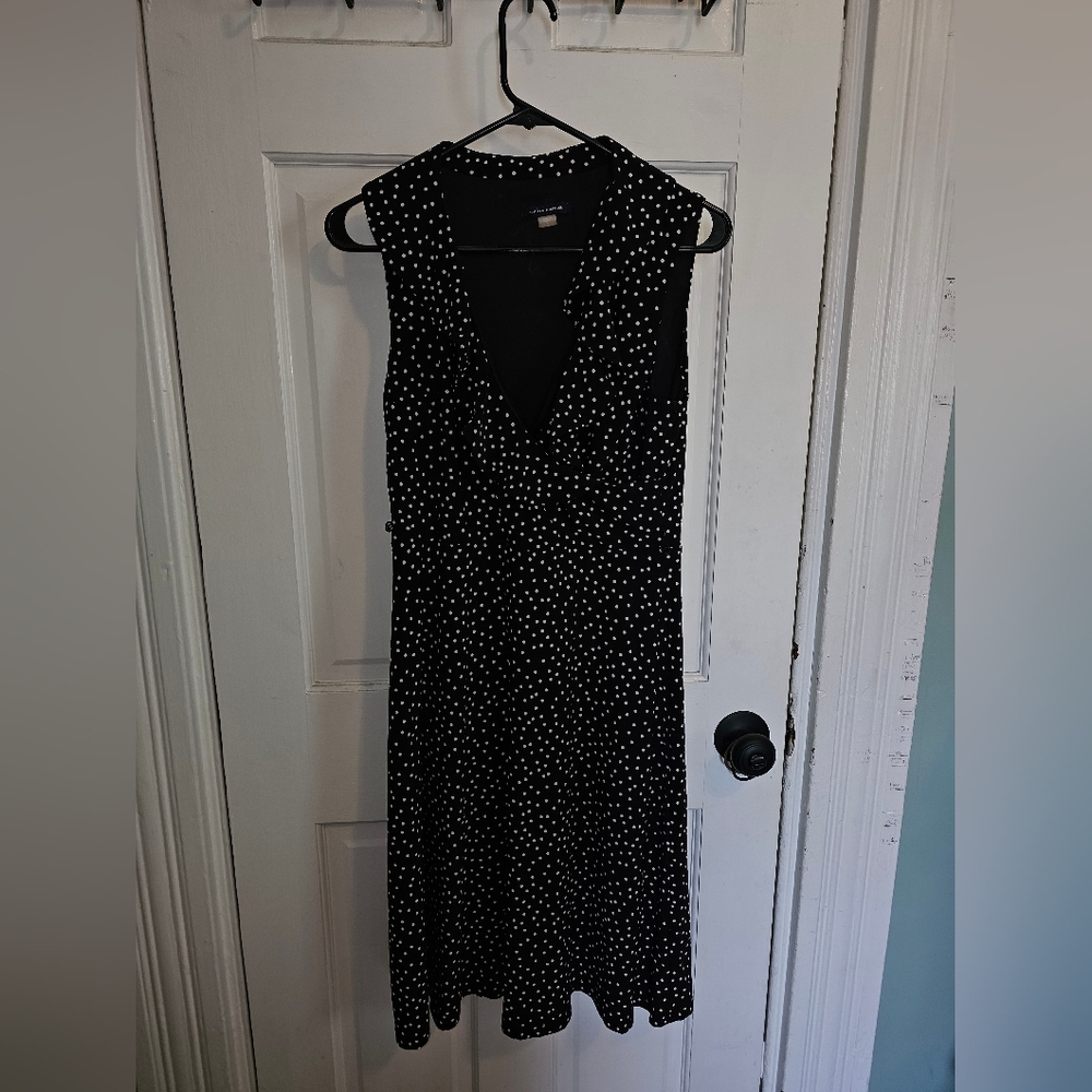 Tommy Hilfiger Black Sleeveless V-Neck Midi, Faux Wrap Dress